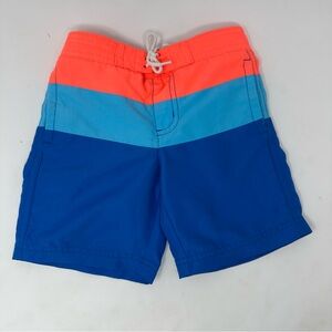 Janie and Jack Toddler Size 3T Boys Blue Swim Trunks Bathing Suit Color Block